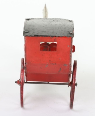 Tinplate horse drawn Hanson cab, French circa 1890 - 6