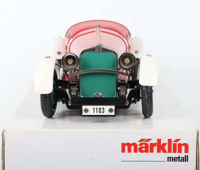 Boxed Marklin recent issue 1103 tinplate clockwork Racing car - 4