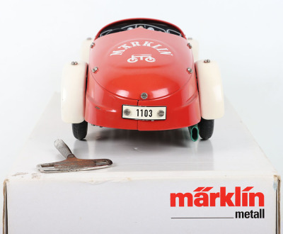 Boxed Marklin recent issue 1103 tinplate clockwork Racing car - 5