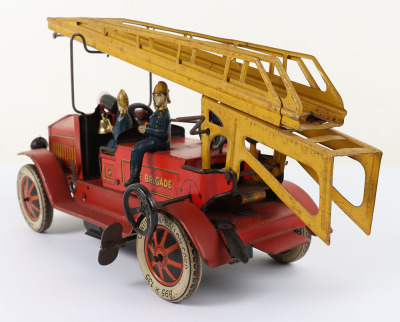 Pre War Distler (Germany) Tinplate Clockwork Fire Engine with electric light - 6