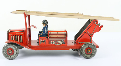 Mettoy Tinplate Fire Engine, with escape ladder - 2