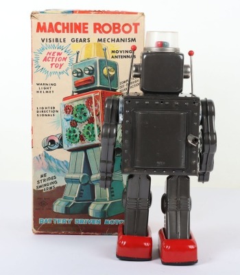 Boxed SH Horikawa battery operate tinplate Machine Robot, Japanese 1960s - 2