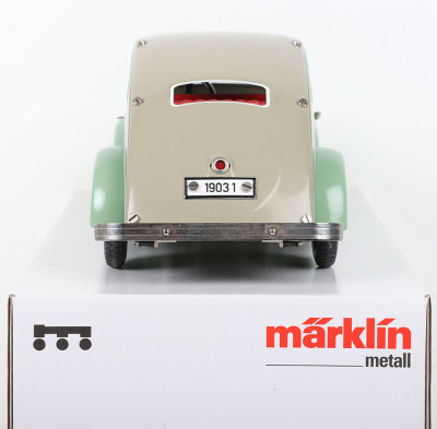Boxed Marklin recent issue 19031 tinplate clockwork Two-Door Sedan - 5