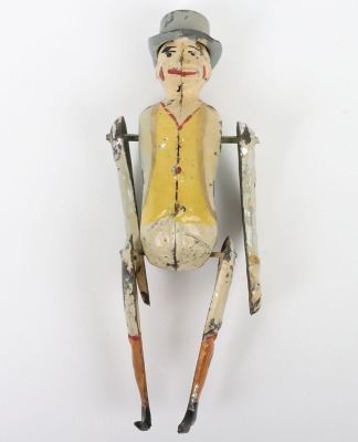 Early tinplate clockwork tumbling Acrobat Clown figure, German probably Gunthermann circa 1905