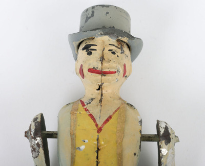 Early tinplate clockwork tumbling Acrobat Clown figure, German probably Gunthermann circa 1905 - 2