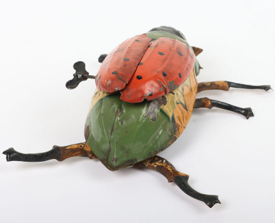 Large tinplate clockwork Crawling Beetle, German circa 1900 - 3