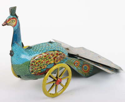 Tinplate clockwork Peacock, probably German 1920s - 2
