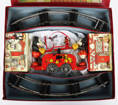 A good boxed Wells-Brimtoy Mickey Mouse Handcart, English 1936 - 2