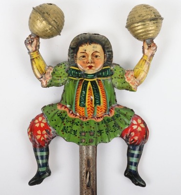 A rare early Japanese tinplate Jumping Jack toy, circa 1905 - 2