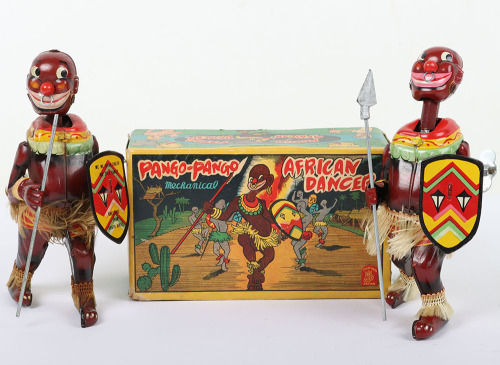 Boxed TPS Toys mechanical tinplate Pango-Pango African Dancer, Japanese 1950s