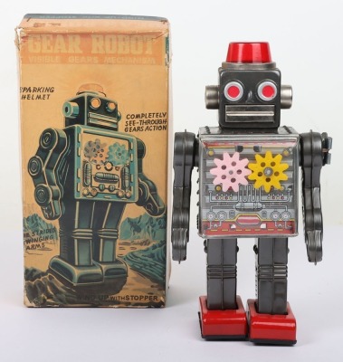 Boxed SH Horikawa clockwork Gear Robot, Japanese 1960s - 2