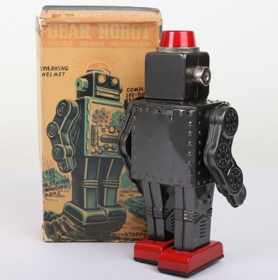 Boxed SH Horikawa clockwork Gear Robot, Japanese 1960s - 5