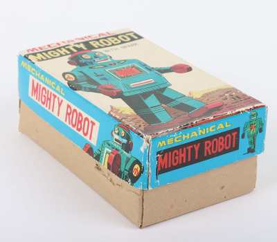 Boxed Noguchi tinplate mechanical Mighty Robot, Japanese 1960s - 5