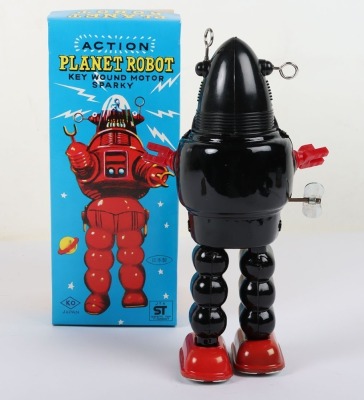 Boxed KO Yoshiya mechanical tinplate Action Planet Robot - 2