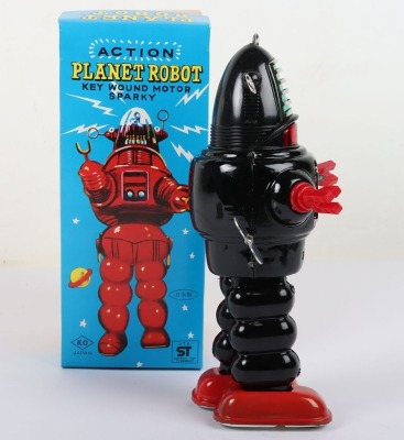 Boxed KO Yoshiya mechanical tinplate Action Planet Robot - 4