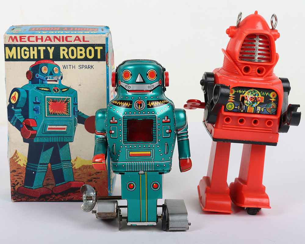 Two Robots including a boxed Noguchi tinplate mechanical Mighty 