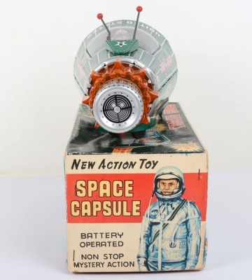 Boxed SH Horikawa battery operated tinplate Space Capsule, Japanese 1960s - 3
