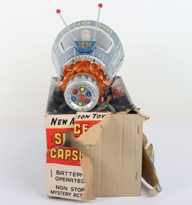 Boxed SH Horikawa battery operated tinplate Space Capsule, Japanese 1960s - 3