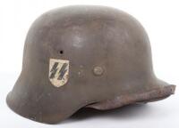 Waffen-SS Single Decal Steel Combat Helmet