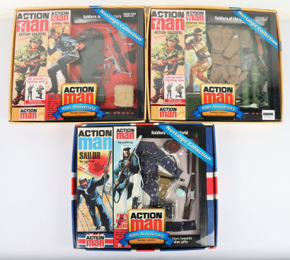 Three Action Man 40th Anniversary Nostalgic Collection outfits