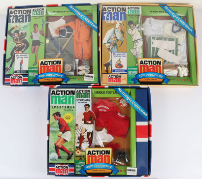 Three Action Man 40th Anniversary Nostalgic Collection outfits