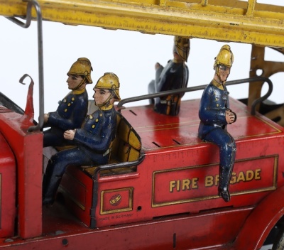 A Distler tinplate clockwork Fire Engine J.D.1614, German circa 1930 - 4