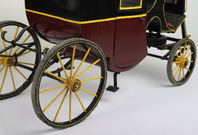 Two wooden model Victorian style carriages, - 12