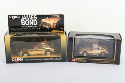 Two Corgi Special Edition Gold Plated James Bond Aston Martins D.B.5’s