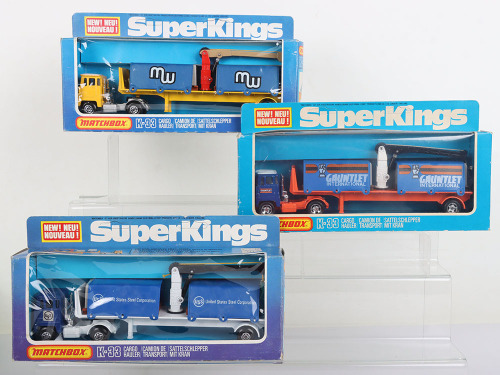 MATCHBOX BIG MODEL K-33 クレーン付きトレーラー Three Matchbox Lesney Superkings K-33 Scammell Cargo Haulers