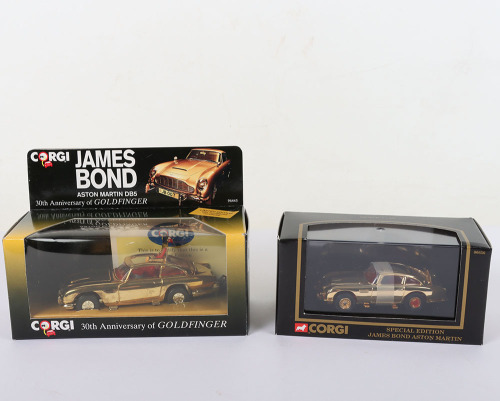Two Corgi Special Edition Gold Plated James Bond Aston Martins D.B.5&rsquo;s