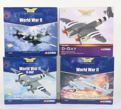 Four Corgi Aviation Archive DH Mosquito Aircraft 1:72nd Scale Models
