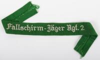 Luftwaffe Fallschirmjager Regiment 2 Cuff Title