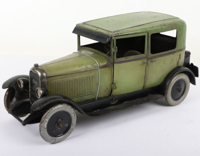 An Andre Citroen tinplate clockwork C6 4-door Saloon motor car with electric lights, French circa 1929, - 2