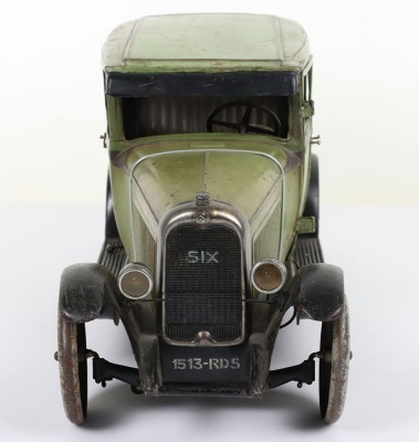 An Andre Citroen tinplate clockwork C6 4-door Saloon motor car with electric lights, French circa 1929, - 3