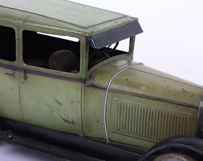 An Andre Citroen tinplate clockwork C6 4-door Saloon motor car with electric lights, French circa 1929, - 6