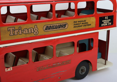 Large Tri-ang toys pressed steel London Transport double decker bus - 2