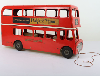 Large Tri-ang toys pressed steel London Transport double decker bus - 4