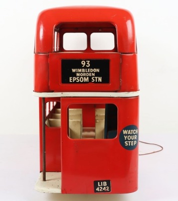 Large Tri-ang toys pressed steel London Transport double decker bus - 5