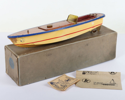 A boxed Kellner clockwork Speed boat, German circa 1935