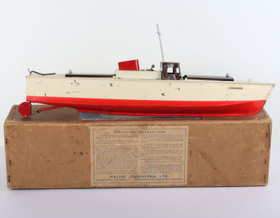 Rare boxed SM1090 Mamod for Malins (Engineers Ltd) &lsquo;Conqueror&rsquo; model electric Yacht/Boat, 1950 - 2