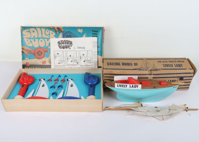 A boxed Bowman Jenkins Sailing Model of Sir Alec Rose&rsquo;s Ketch &lsquo;Lively Lady&rsquo; and a Sailor buoy game, 1970s - 3