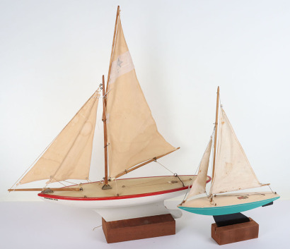 Two wooden Racing Yachts