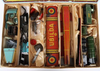 A rare Burnett Ubilda Series Set No.2 with three clockwork toys, English 1930s