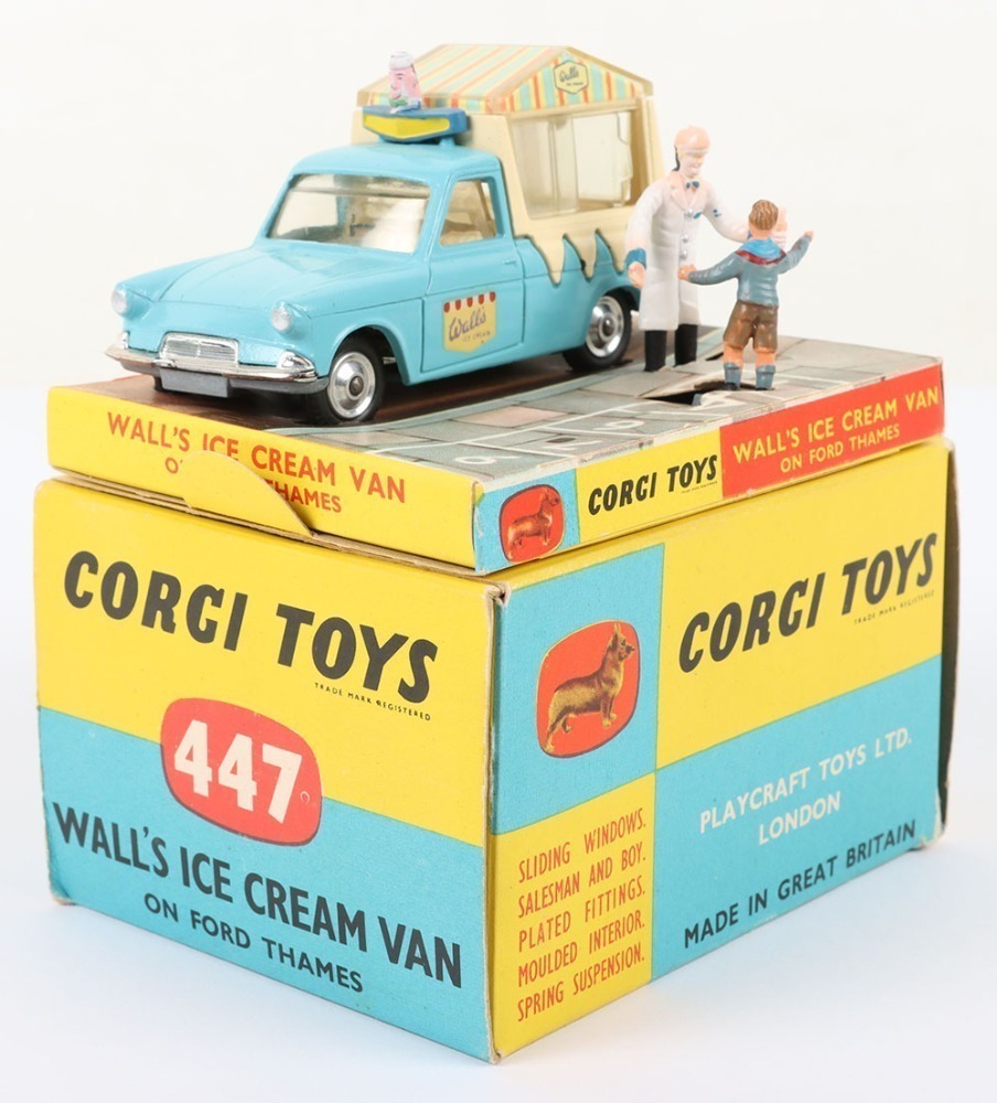 Corgi Toys 447 - Furgone Gelato Walls, Con Foglio Istruzioni, Poster E Insegna (1964) - Foto 2