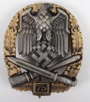 Third Reich Heer / Waffen-SS General Assault Combat Badge for 75 Engagements