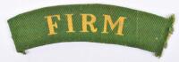 Scarce WW2 11th Battalion Worcestershire Regiment Printed Cloth Shoulder Title