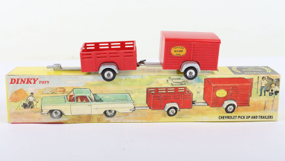 Dinky Toys 448 Chevrolet El Camino Pick Up and Trailers Box, Missing 449 Chevrolet