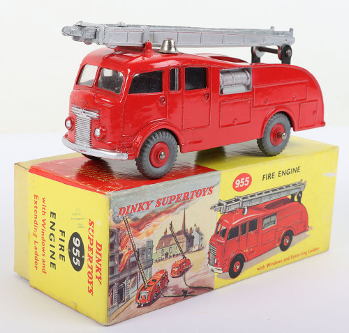 Dinky Supertoys 955 Fire Engine with windows and red plastic wheel hubs