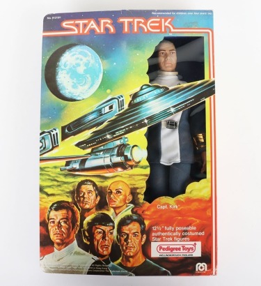 Vintage boxed Pedigree Toys Star Trek Captain Kirk, Hong Kong 1979