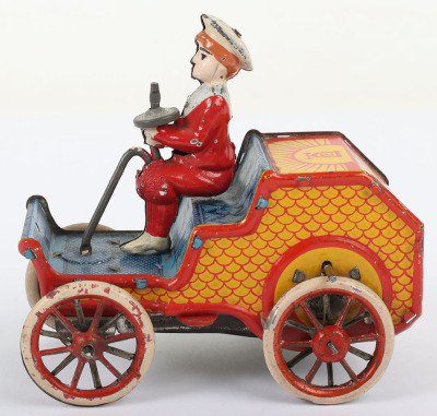 Rare Lehmann tinplate Buster Brown driving an open car, German for the U.S market circa 1910 - 2